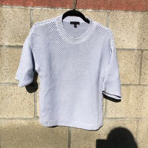 J CREW Open Knit Periwinkle Top